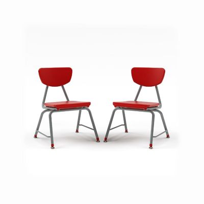 Tot Mate Versa Kids Chairs, Set of 2, Stackable, Young Child Size Chair Preschool to Kindergarten Classroom Seating for School (12" Seat Height, Red) Image 1