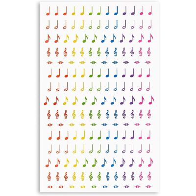Total 3000-Piece Music Note Stickers, Sticker Sheets (Rainbow, 18 Sheets) Image 1