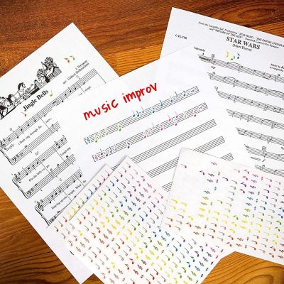 Total 3000-Piece Music Note Stickers, Sticker Sheets (Rainbow, 18 Sheets) Image 2