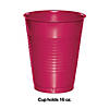 Touch Of Color Hot Magenta 16 Oz Pink Plastic Cups - 60 Pc. Image 1