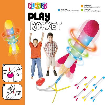 Toy Jump Rocket Launcher Set with LED Lights - Includes 6 Rockets Soars Up to 100 Feet - Play22usa Image 3