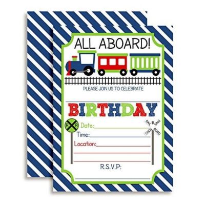 Train Birthday Invitations 40pcs. by AmandaCreation Image 1