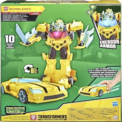 Transformers Toys Bumblebee Cyberverse Adventures Dinobots Unite Roll N&#8217; Change Bumblebee Push-to-Convert Action Figure Image 1