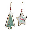 Tree And Star Cookie Cutter Ornament (Set Of 12) 4.5"H, 6.5"H Clay Dough/Metal Image 1