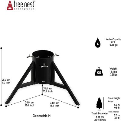 Tree Nest #218626 Large Black Geometric Christmas Tree Stand Image 1