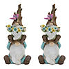 Tree Trunk Gnome Stack (Set Of 2) 10"H Resin Image 1