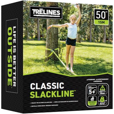 Trelines: Classic Slackline 50 Ft - Ratchet Between 2 Trees,Ages 5+ Image 1