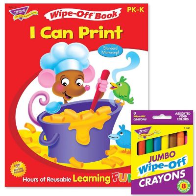 Trend Enterprises Printing Reusable Book &amp; Crayons Image 1