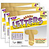 TREND Gold Metallic 4" Casual Uppercase Ready Letters, 71 Per Pack, 3 Packs Image 1