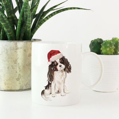 Tri Color King Charles Santa Hat Mug Image 1