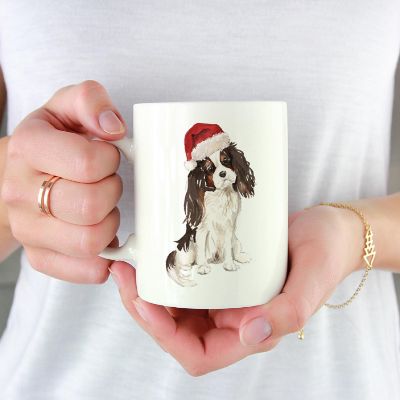 Tri Color King Charles Santa Hat Mug Image 1