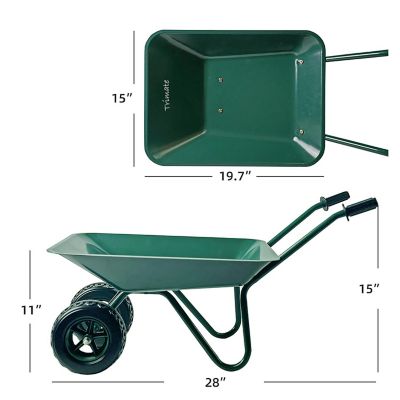 Trimate Metal Wheelbarrow - Hunter Green - Age 3+ Image 1