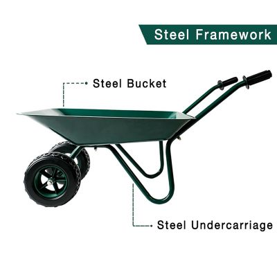 Trimate Metal Wheelbarrow - Hunter Green - Age 3+ Image 3