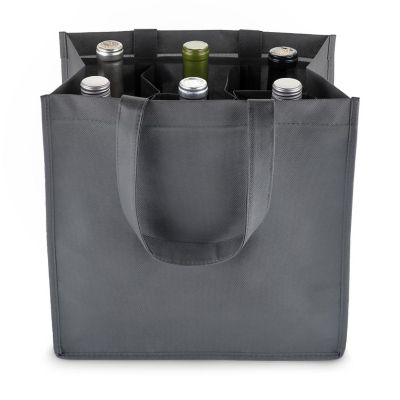 True 6 Bottle Grey Non Woven Tote by True Image 1