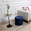 Tufted Round Ottoman 16" Height - French Blue Image 1