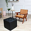 Tufted Square Ottoman 16" Height - Black Image 2