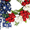 Tulip Floral Patriotic Wreath with Bow - 24" - Red  White and Blue Image 2