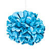 Turquoise Hanging Tissue Paper Pom-Pom Decorations - 6 Pc. Image 1
