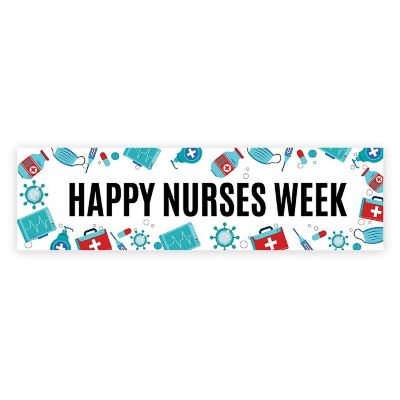 Turquoise Nurses Week Banner - 13 x 48 Inch Image 1