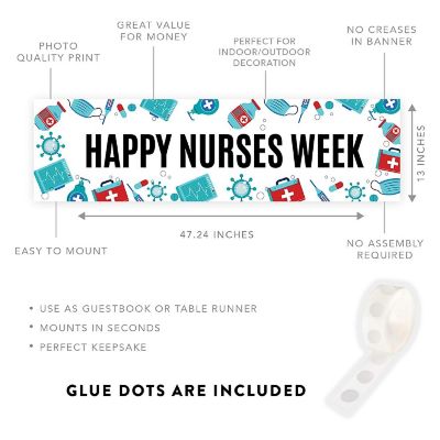 Turquoise Nurses Week Banner - 13 x 48 Inch Image 1