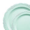 Turquoise Vintage Round Disposable Plastic Dinnerware Value Set (120 Dinner Plates + 120 Salad Plates) Image 1