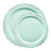 Turquoise Vintage Round Disposable Plastic Dinnerware Value Set (120 Dinner Plates + 120 Salad Plates) Image 1