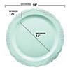 Turquoise Vintage Round Disposable Plastic Dinnerware Value Set (120 Dinner Plates + 120 Salad Plates) Image 2
