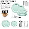 Turquoise Vintage Round Disposable Plastic Dinnerware Value Set (120 Settings) Image 2