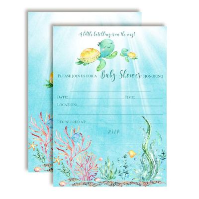 Turtle Baby Shower Invitations 40pcs. by AmandaCreation Image 1