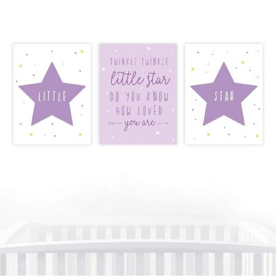 Twinkle Star Lavender Nursery 8.5x11in Image 1