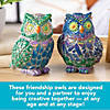 Two Creative Friendship Owls Stone D&#233;cor Painting Craft Kit for Two Image 1
