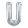 &#8220;U&#8221; Silver Letter Mylar 34" Balloon Image 1