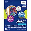 UCreate Watercolor Paper, Gold Frame, 9" x 12", 30 Sheets Per Pack, 3 Packs Image 1