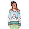 Ugly Christmas Sweater Winter Penguins T-Shirt Costume for Women Image 1