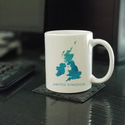 UK England Aqua Blue Water Ceramic Mug Image 1
