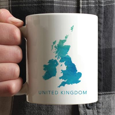 UK England Aqua Blue Water Ceramic Mug Image 1