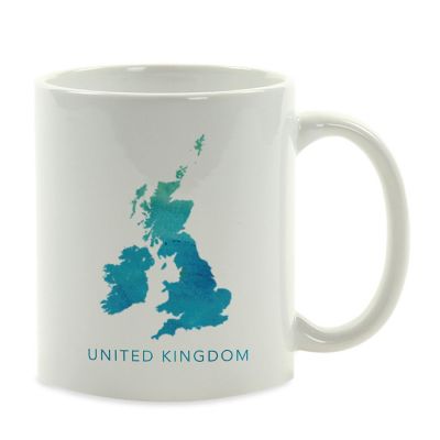 UK England Aqua Blue Water Ceramic Mug Image 2