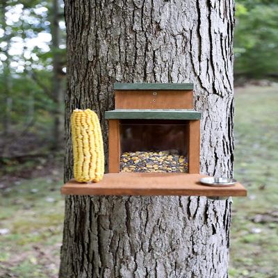Ultimate Squirrel Munch Box Feeder; Rustic Handmade Squirrel Food Box Image 1