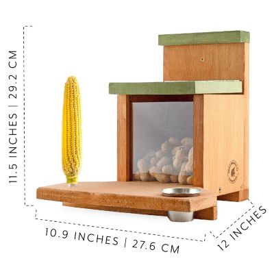 Ultimate Squirrel Munch Box Feeder; Rustic Handmade Squirrel Food Box Image 3