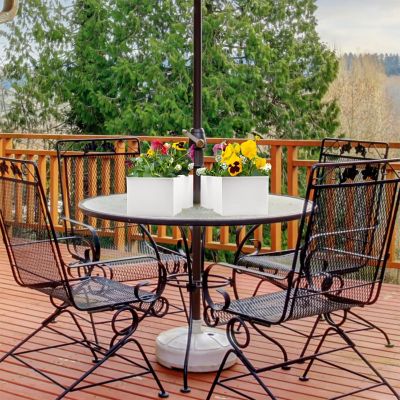 Umbrella Planter for Patio Table with Umbrella Hole, 2 Rectangular ...