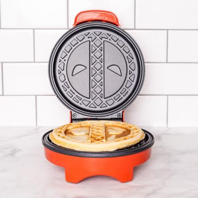 Uncanny Brands Marvel&#8217;s Deadpool Waffle Maker - Merc With a Mouth on Your Waffles- Waffle Iron Image 1