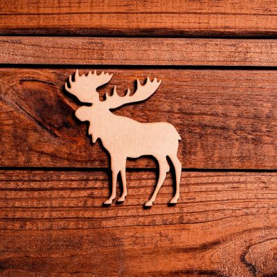 Unfinished Wood Co 4 inch Laser Moose 4pc Image 1