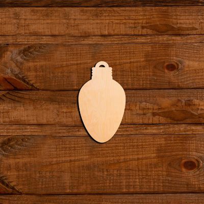 Unfinished Wood Co 5 inch Laser Bulb Ornament 4pc Image 1
