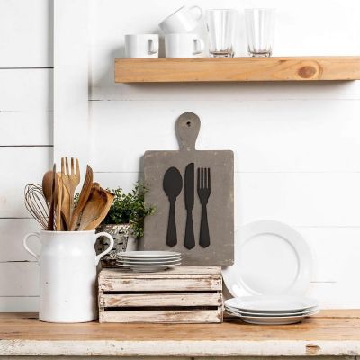 Unfinished Wood Co 6 inch LASER SILVERWARE 4PC Image 1