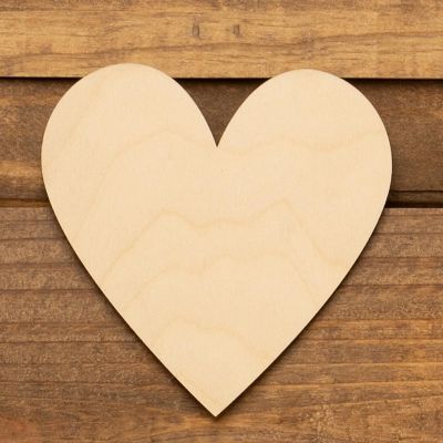 Unfinished Wood Co Laser Seasonal Heart 10pc Image 1