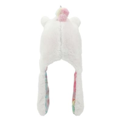 Unicorn Face Youth White Hat With Moveable 3D Horns Image 2
