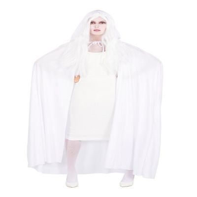Unisex Hooded Adult Costume Cape  White Image 1
