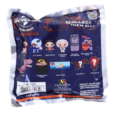 Universal Retro Movies 3D Foam Bag Clip  1 Random Image 1