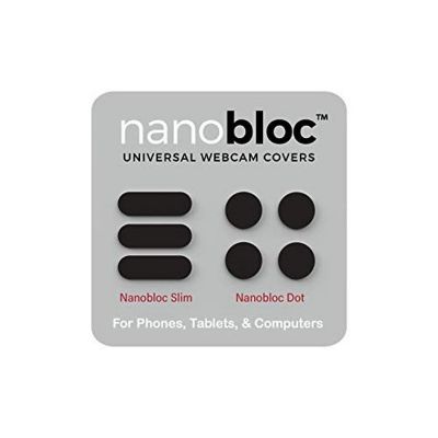 Universal Webcam Covers - No Residue Application, Safe Screen Closure - Dots and Bars, 7 Pieces - Black Image 1