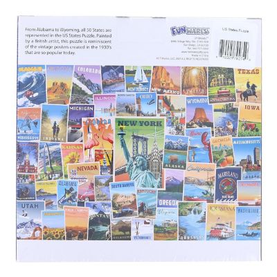 US States Vintage Poster Art 1000 Piece Jigsaw Puzzle Image 1